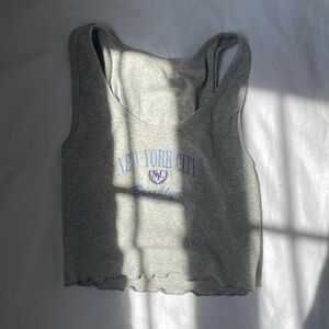 Cropped grey New York City tank top